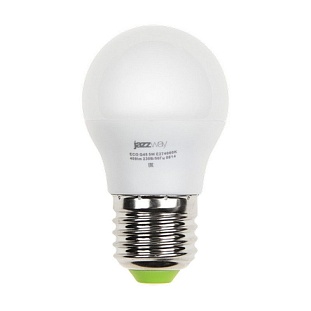 Лампа LED E27  G45 5W/830 230V шар матовый 400Lm JAZZWAY